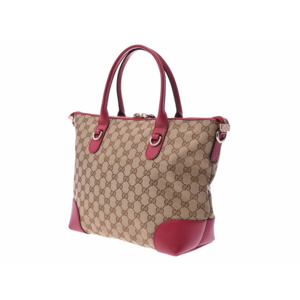 Gucci handbag red leather strap edition limited canvas Tan Beige GG Hawaii
